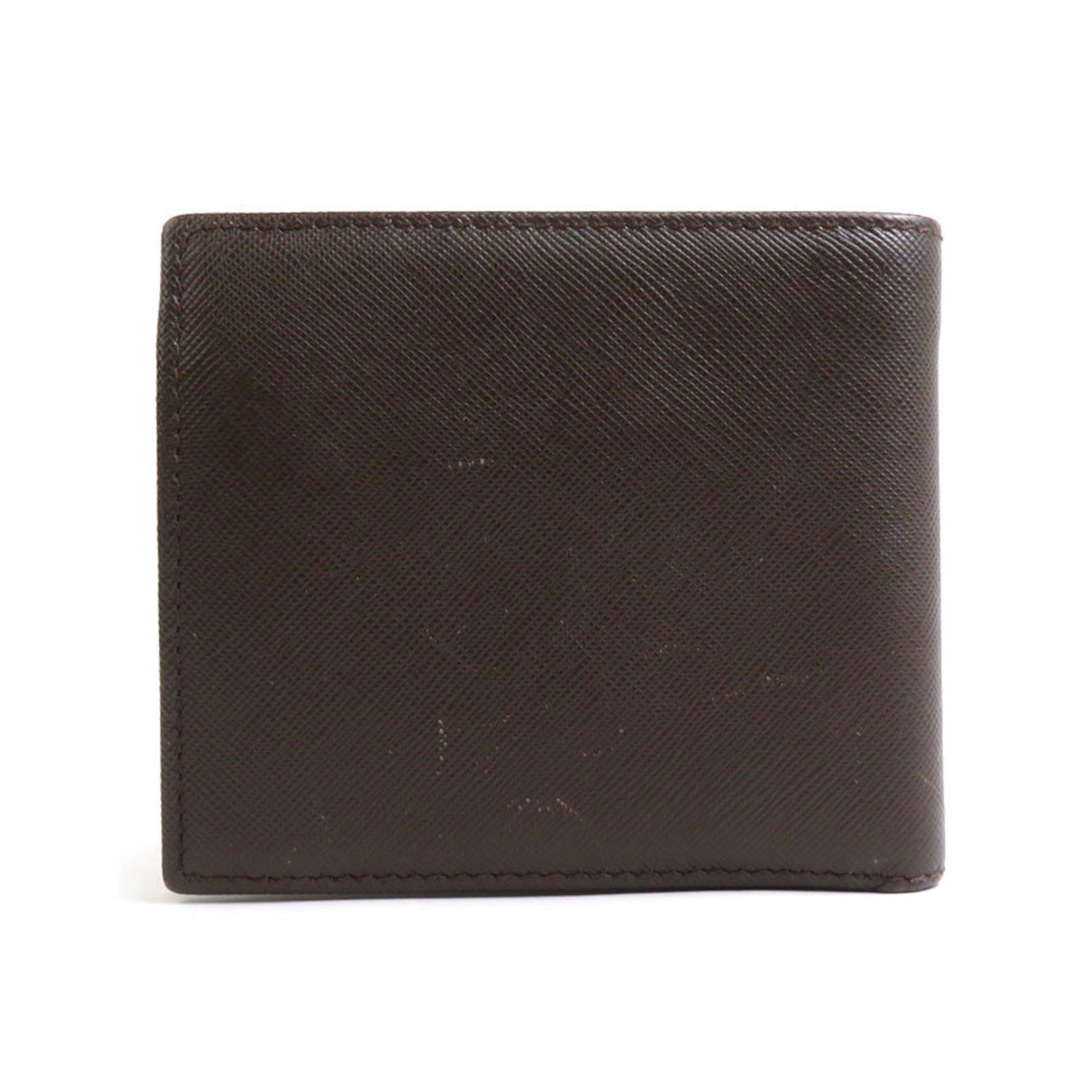 PRADA Bi-fold wallet leather brown men's a0525