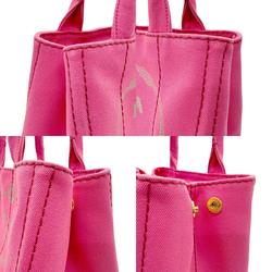 PRADA handbag tote bag shoulder canapa canvas pink ladies z2860