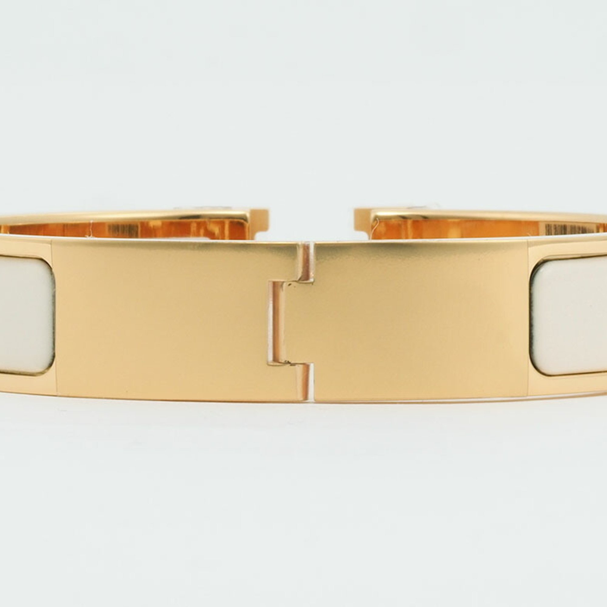 Hermes Enamel Bracelet Click H PM Bangle Crème Yellow Gold H700001F 85PM Women's HERMES