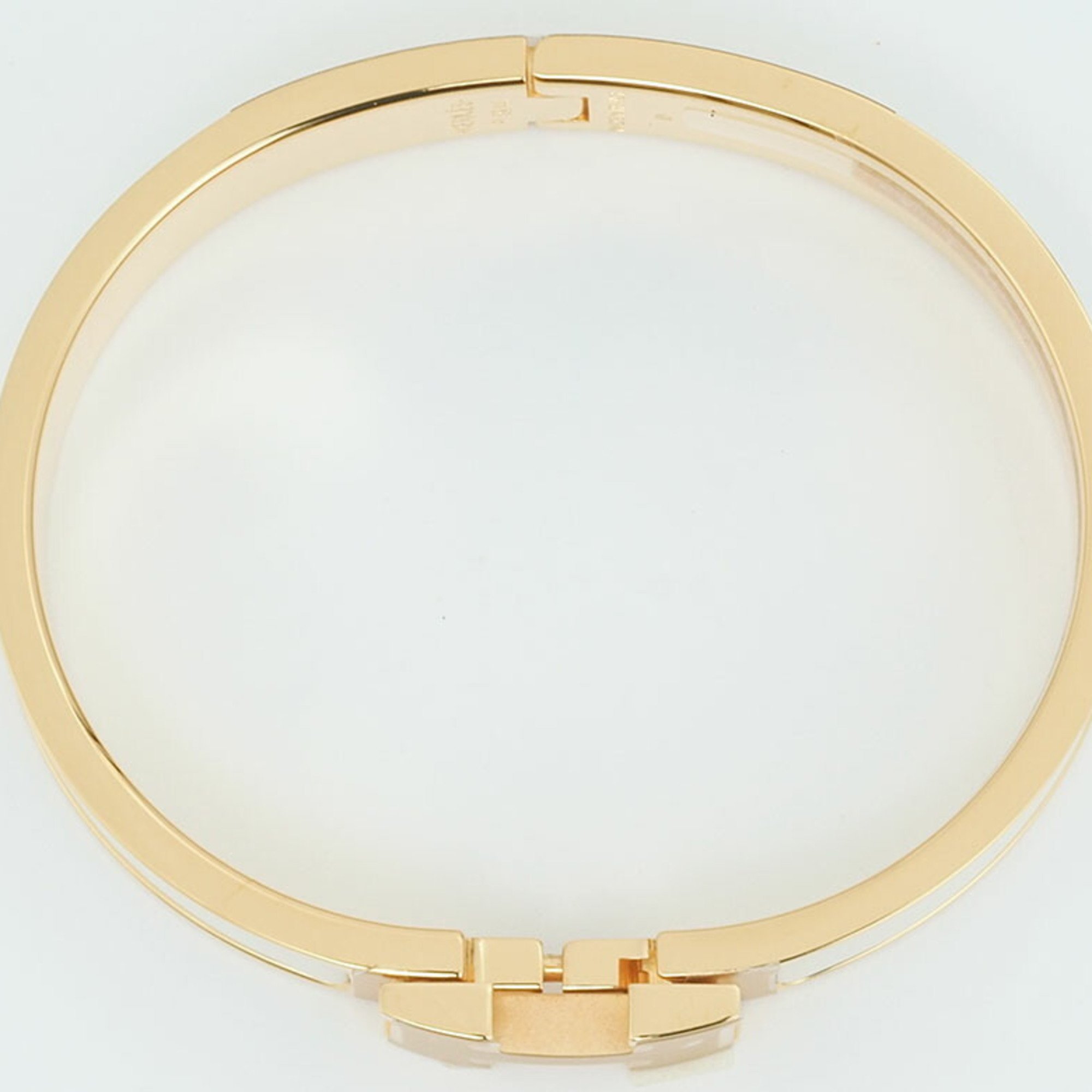 Hermes Enamel Bracelet Click H PM Bangle Crème Yellow Gold H700001F 85PM Women's HERMES