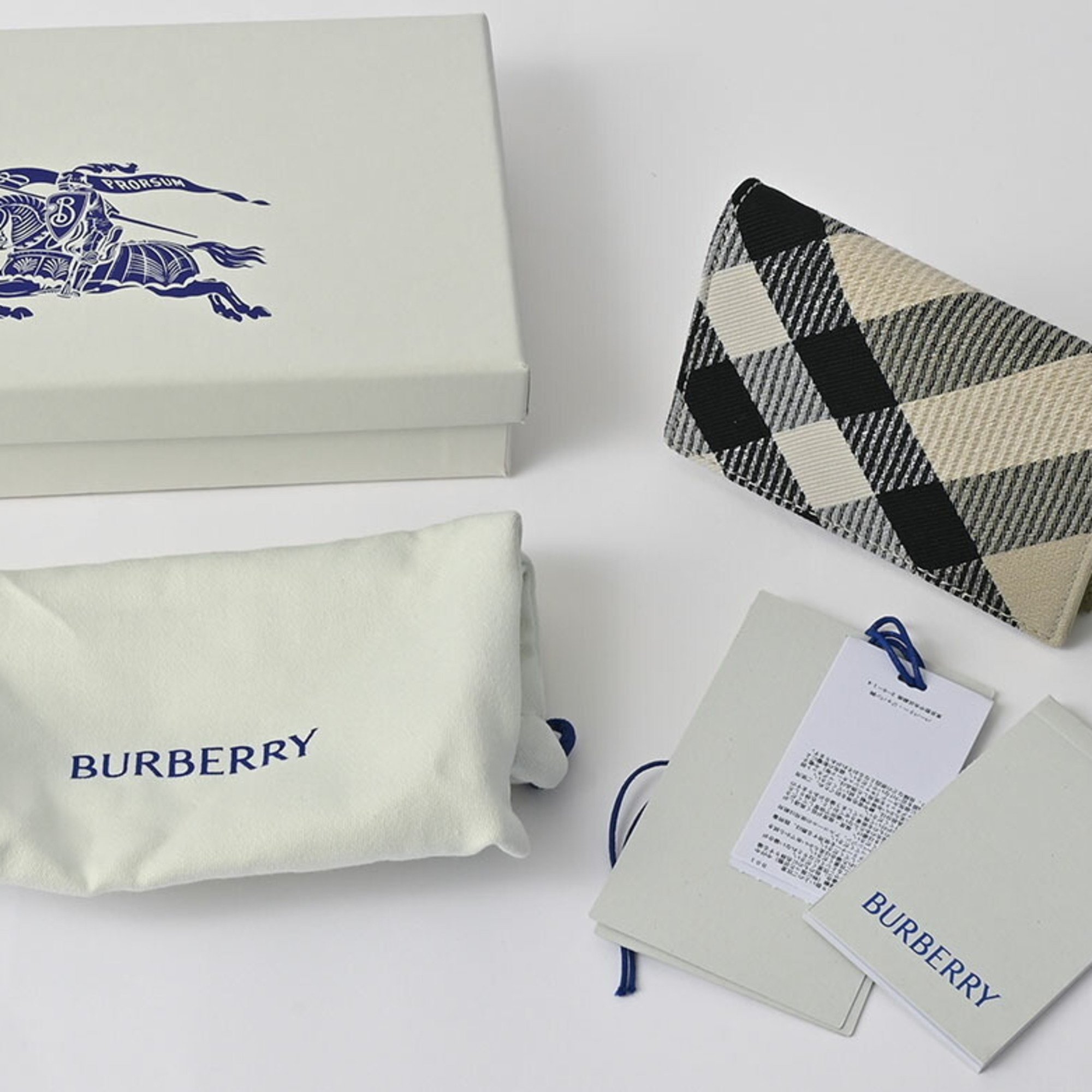 Burberry Check Card Case Business Holder Liken 8086009 1 Women's Canvas Leather BURBERRY