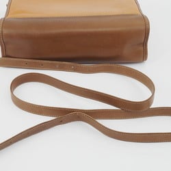 LOEWE Anagram Flap Shoulder Bag Beige Brown Women's Leather Clutch