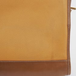 LOEWE Anagram Flap Shoulder Bag Beige Brown Women's Leather Clutch