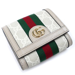 GUCCI Ophidia GG Card Case Wallet Bi-fold Beige White 598662 UULAG 9682 Women's