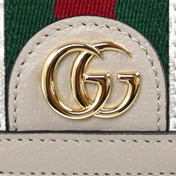 GUCCI Ophidia GG Card Case Wallet Bi-fold Beige White 598662 UULAG 9682 Women's