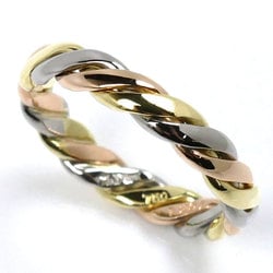 Christian Dior K18YG Yellow Gold K18WG White K18PG Twist Ring, Size 11.5, 3.6g, Women's