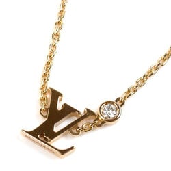 LOUIS VUITTON Louis Vuitton K18PG Pink Gold Idylle Blossom LV Necklace Q93655 Diamond 3.9g 38/40cm Women's