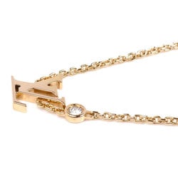 LOUIS VUITTON Louis Vuitton K18PG Pink Gold Idylle Blossom LV Necklace Q93655 Diamond 3.9g 38/40cm Women's