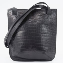 Salvatore Ferragamo Embossed Shoulder Bag Black Women's Leather