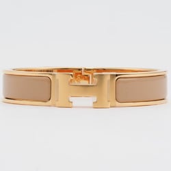 Hermes Enamel Bracelet Click H PM Bangle Sable Yellow Gold H700001F A1PM Women's HERMES