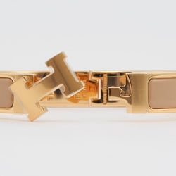 Hermes Enamel Bracelet Click H PM Bangle Sable Yellow Gold H700001F A1PM Women's HERMES