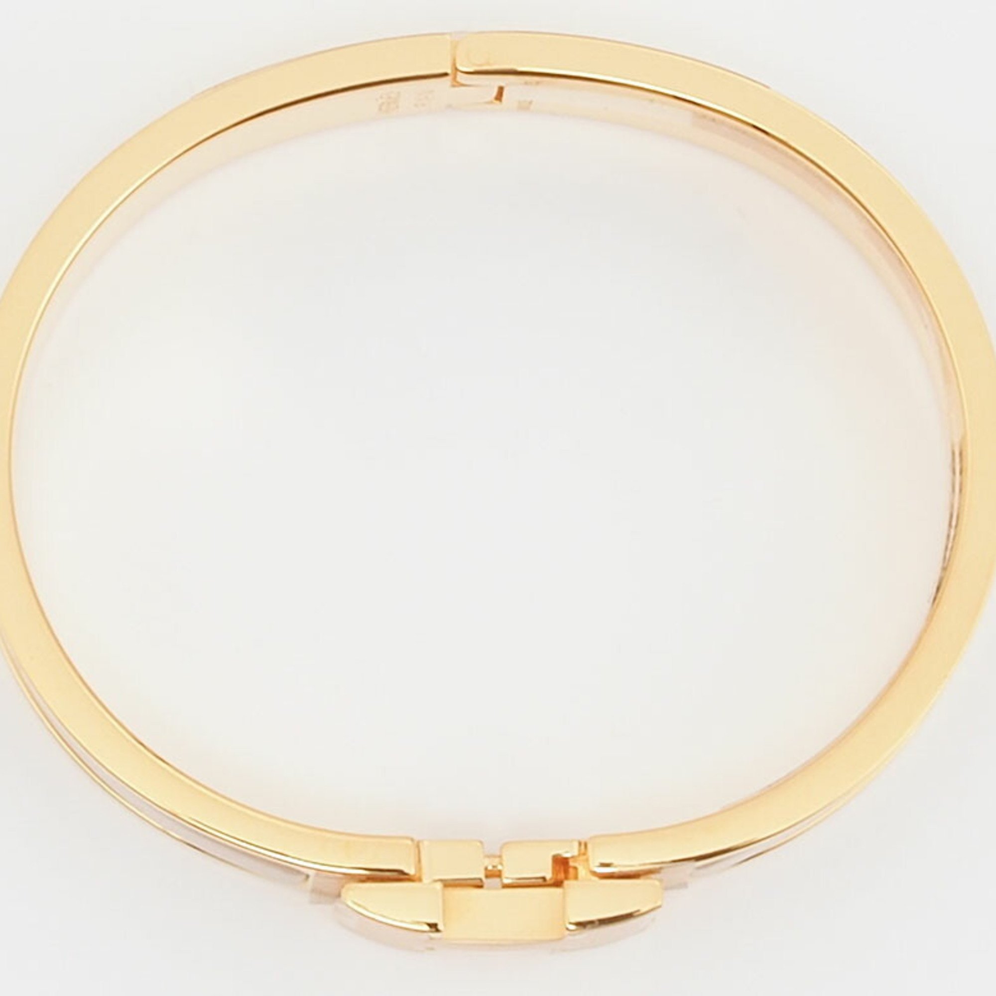 Hermes Enamel Bracelet Click H PM Bangle Sable Yellow Gold H700001F A1PM Women's HERMES