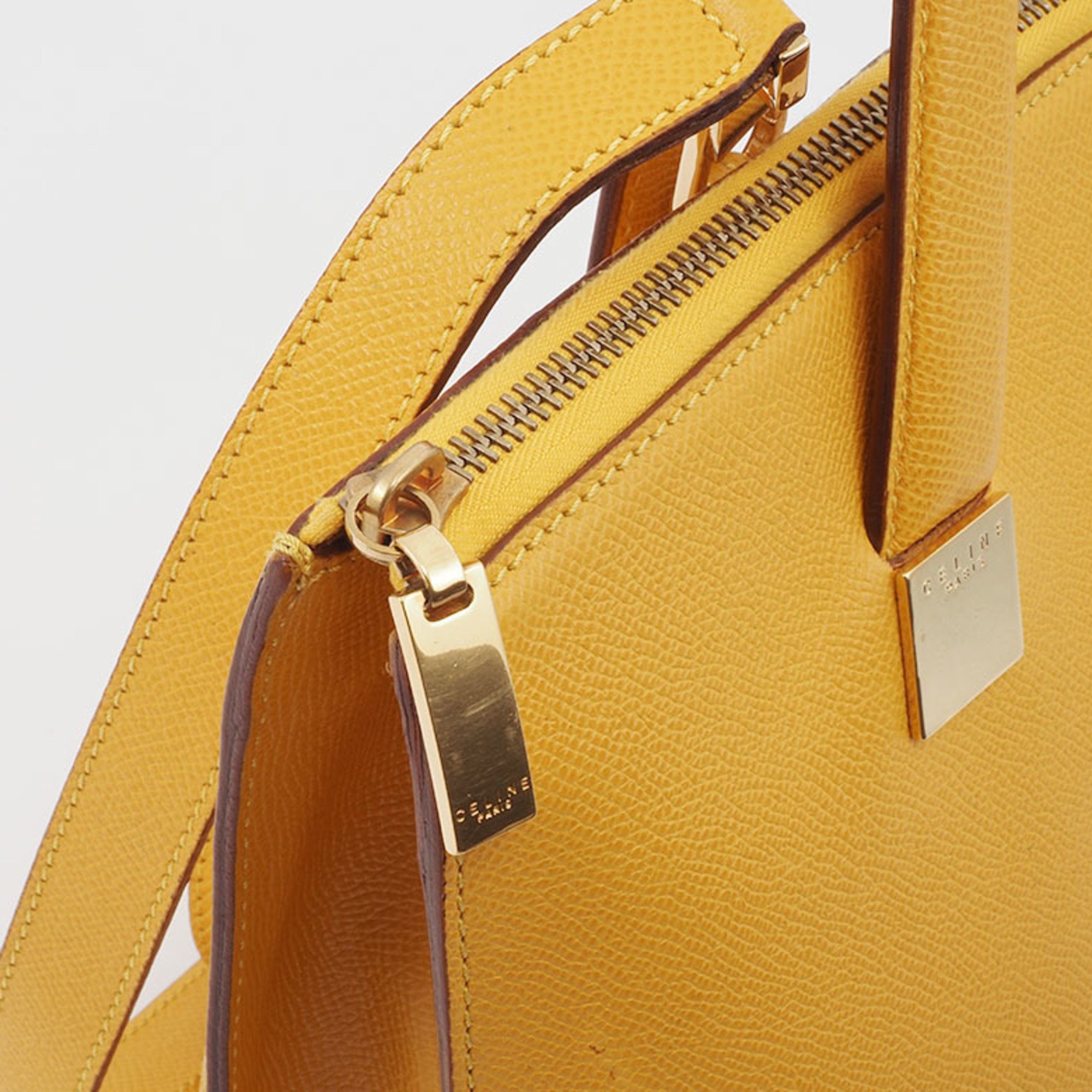 Celine handbag shoulder bag yellow women's leather CELINE