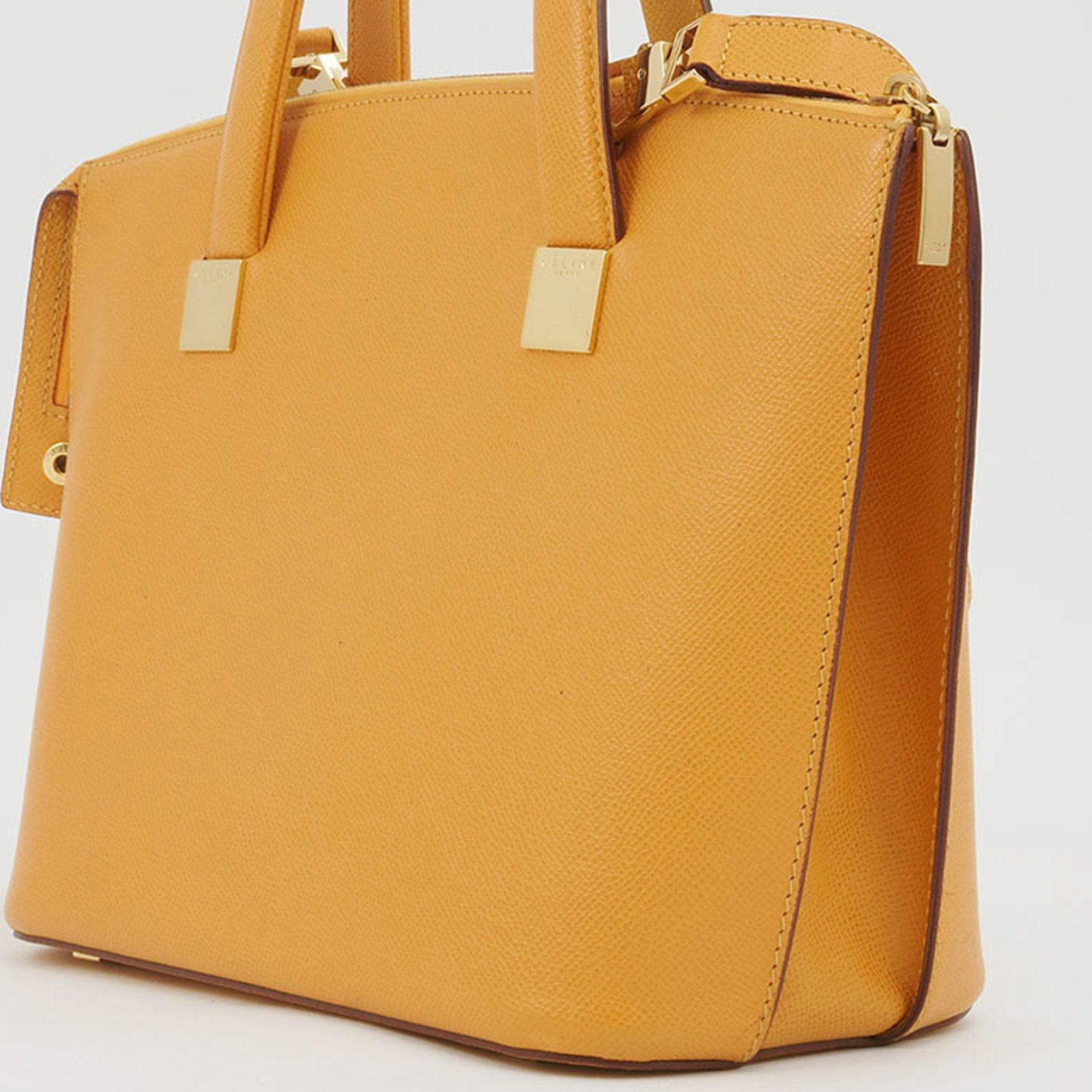 Celine handbag shoulder bag yellow women's leather CELINE