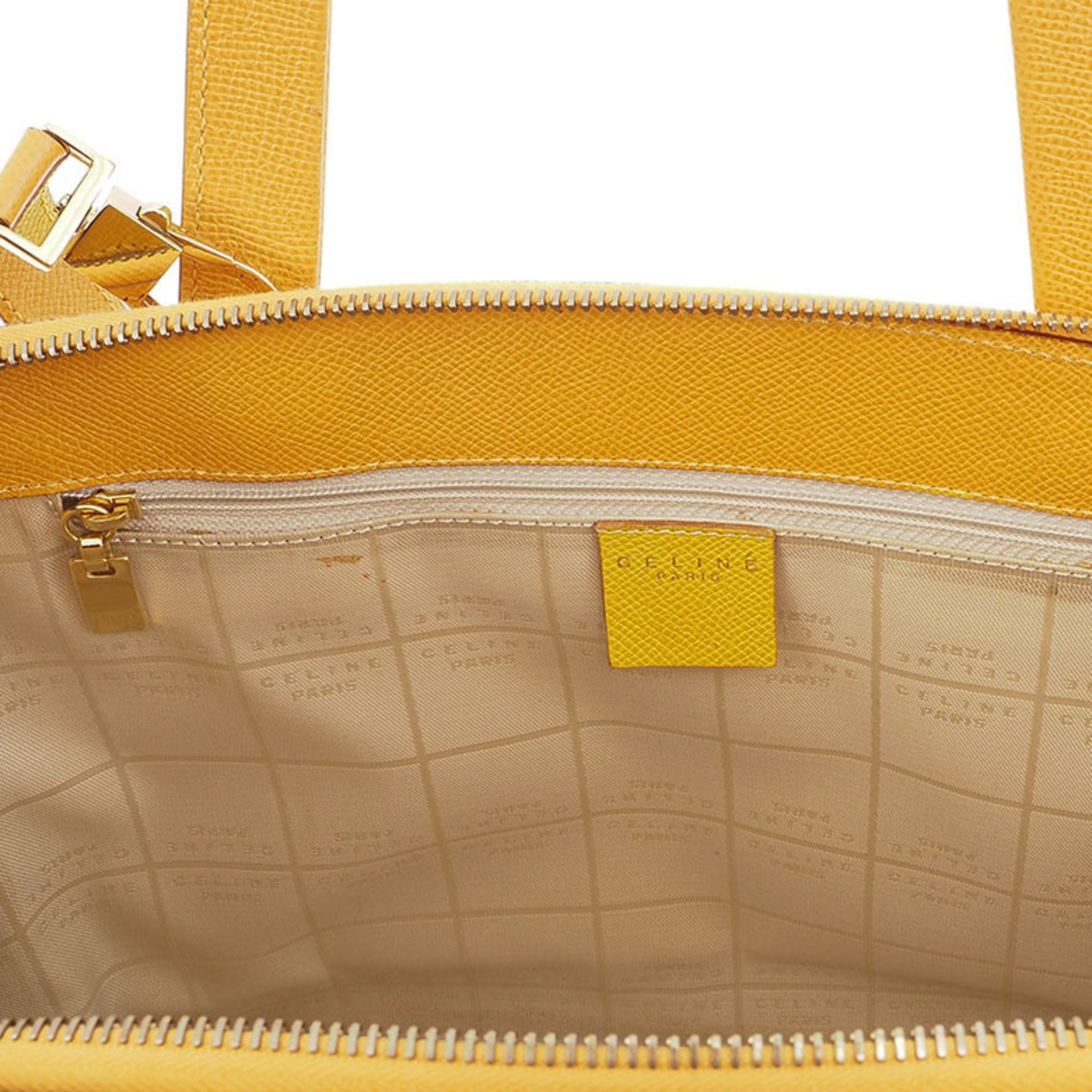 Celine handbag shoulder bag yellow women's leather CELINE