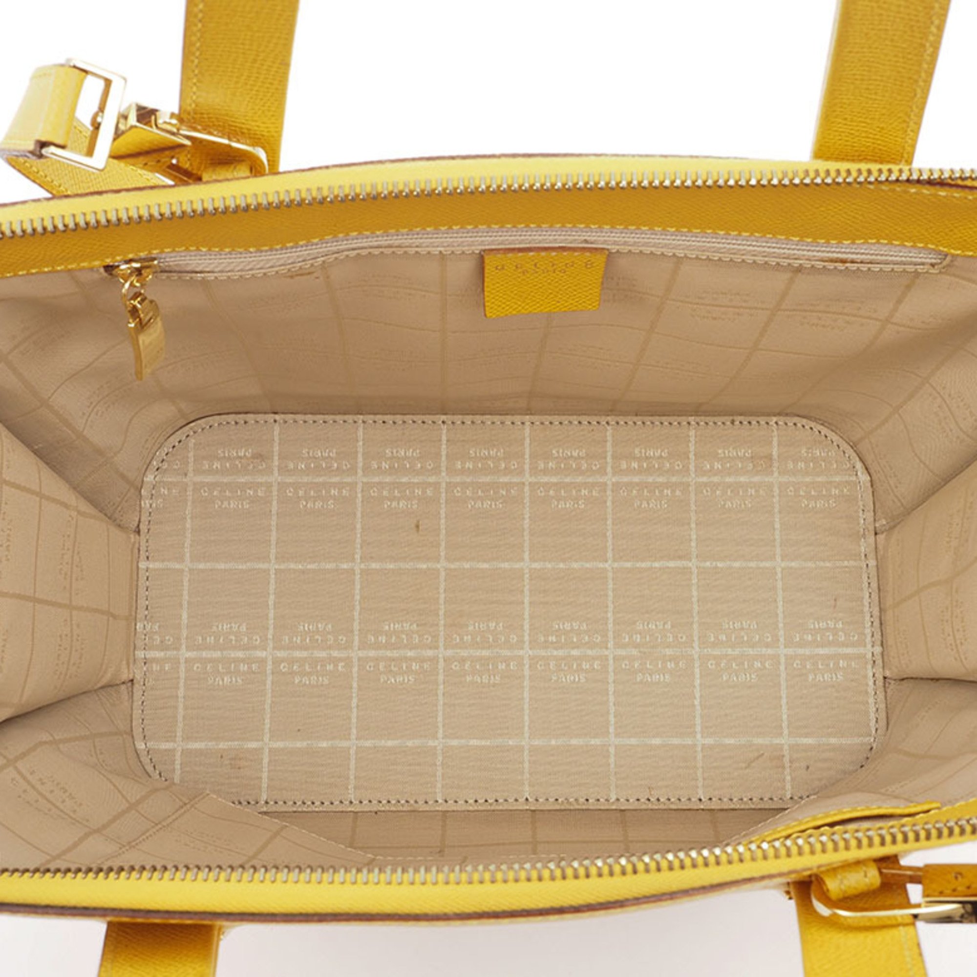 Celine handbag shoulder bag yellow women's leather CELINE