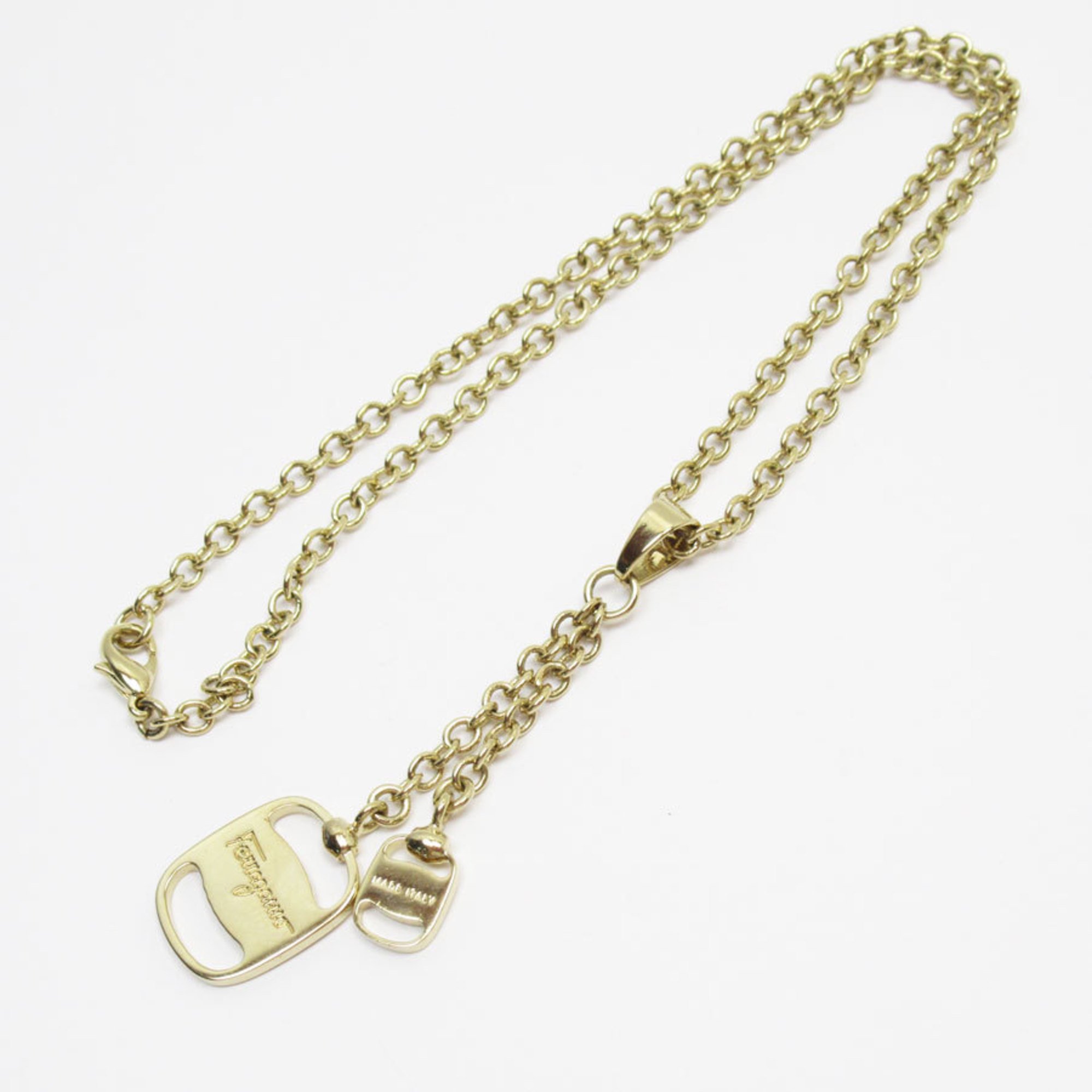 Salvatore Ferragamo necklace Vara metal gold ladies w0840g