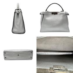 FENDI handbag shoulder bag peekaboo medium leather silver ladies 8BN290-5QG z2853