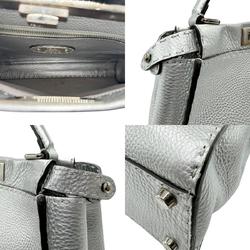 FENDI handbag shoulder bag peekaboo medium leather silver ladies 8BN290-5QG z2853