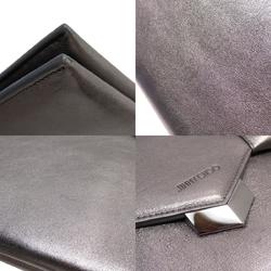 JIMMY CHOO Clutch Bag Leather Metallic Grey Women's w0816a