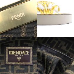 FENDI Shoulder Bag FENDACE First Medium Canvas Leather Light Beige Yellow Women's 8BP127-AJQC e59538g