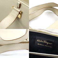 Salvatore Ferragamo handbag leather light beige gold women's e59574a