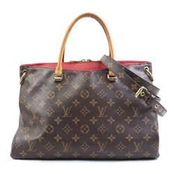 Louis Vuitton LOUIS VUITTON Handbag Shoulder Bag Monogram Pallas Canvas Brown Red Gold Women's M41175 e59571a