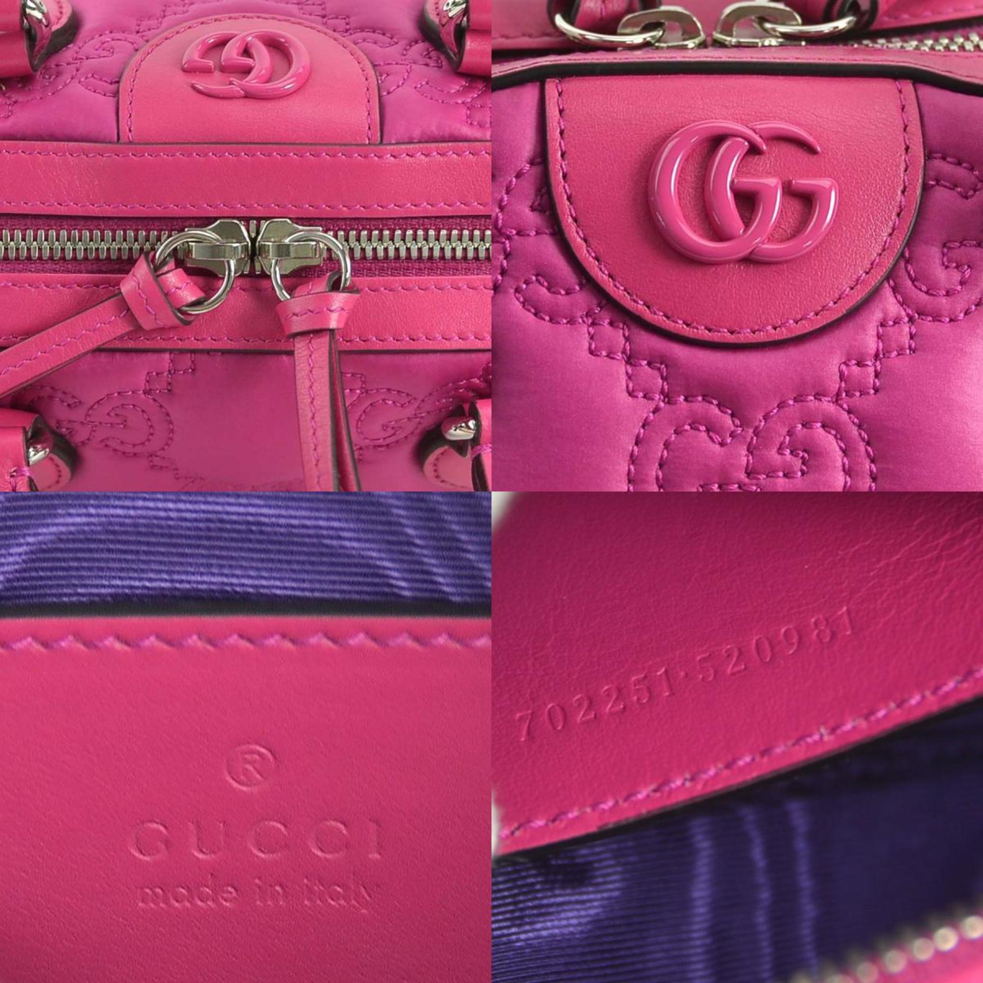 GUCCI handbag shoulder bag leather magenta ladies 702251 a0521