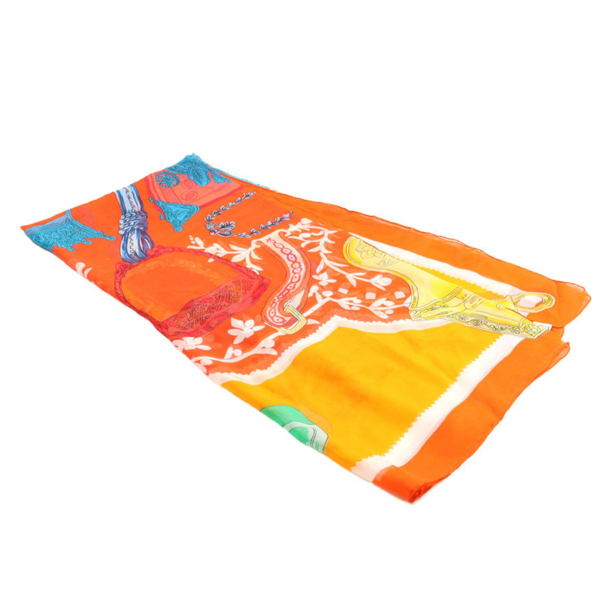 Hermes HERMES Scarf Muffler ETRIERS Silk Orange Multicolor Women's e59565a