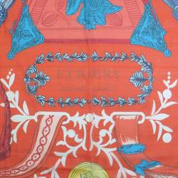 Hermes HERMES Scarf Muffler ETRIERS Silk Orange Multicolor Women's e59565a