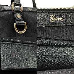 GUCCI handbag GG canvas leather black gold ladies 141471 n0741