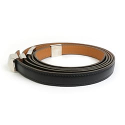 Hermes HERMES Belt Medor Leather Metal Black Silver Women's e59563a