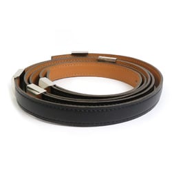 Hermes HERMES Belt Medor Leather Metal Black Silver Women's e59563a