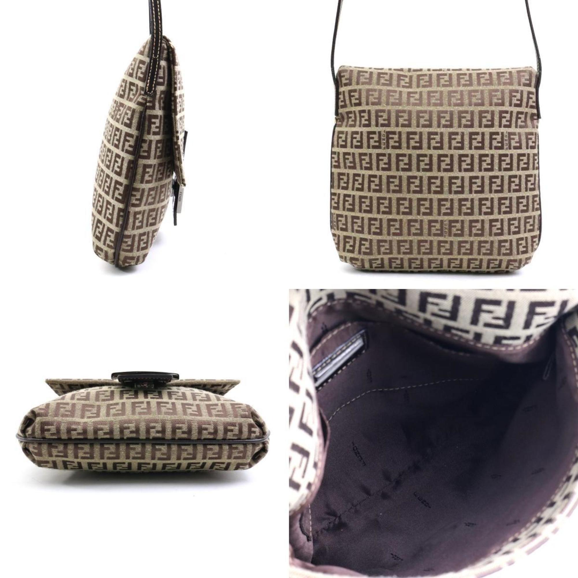 FENDI Shoulder Bag Zucchino Canvas Brown Women's 2362-8BT075 e59573j