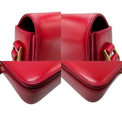 Saint Laurent shoulder bag leather red gold women's z2824