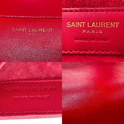 Saint Laurent shoulder bag leather red gold women's z2824