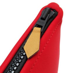 Hermes HERMES Pouch BAIN Nylon Red Men's Women's w0830a