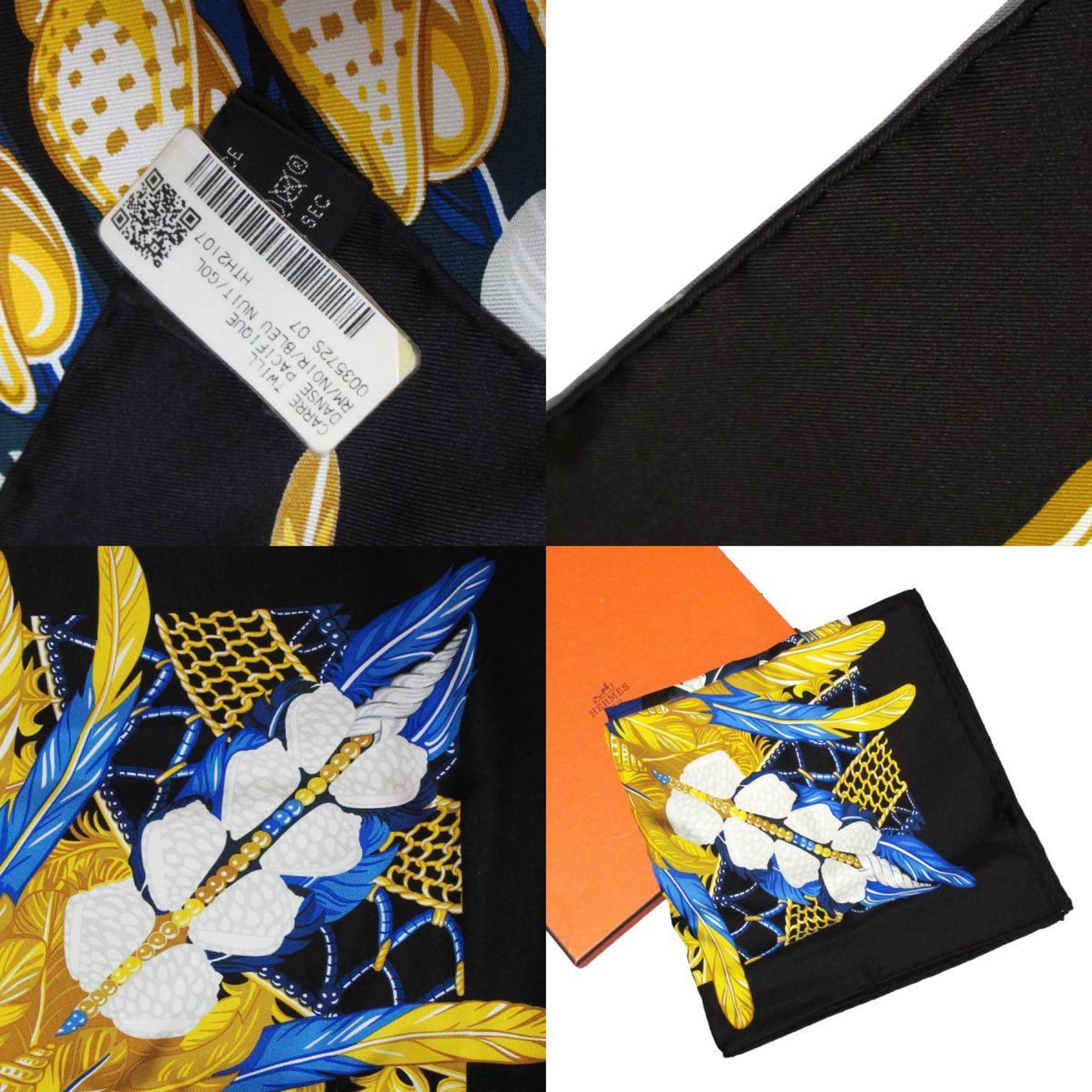 Hermes HERMES Scarf Muffler Carre 90 DANSE PACIFIQUE Silk Black Multicolor Women's w0823a