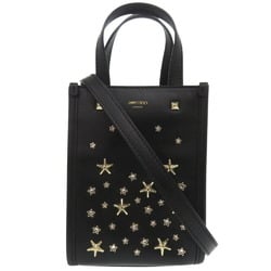 Jimmy Choo MINI N/S Studded Tote Bag Crystal Star Leather Black 1051JIMMY CHOO