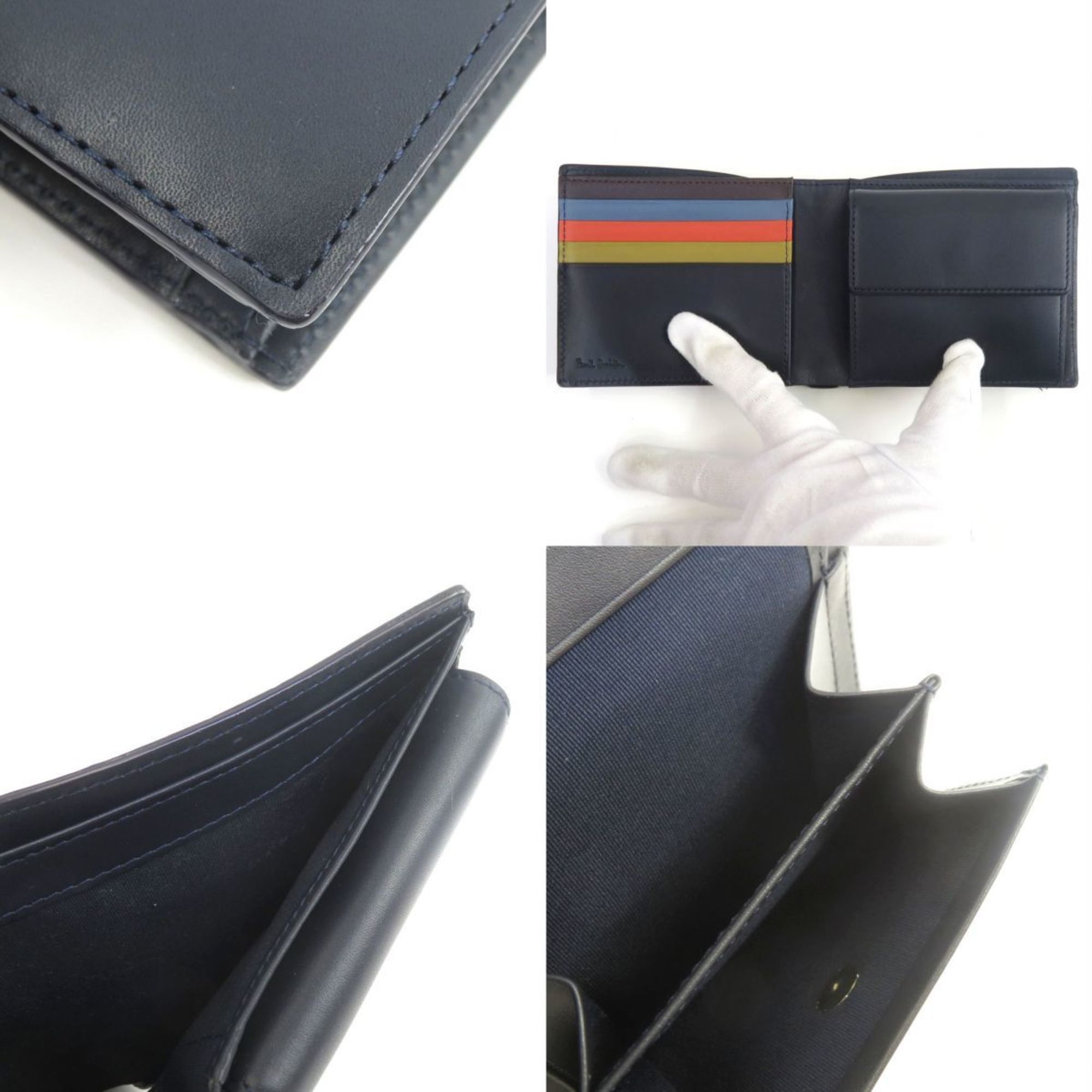 Paul Smith Color Band Bi-fold Wallet P264 Navy