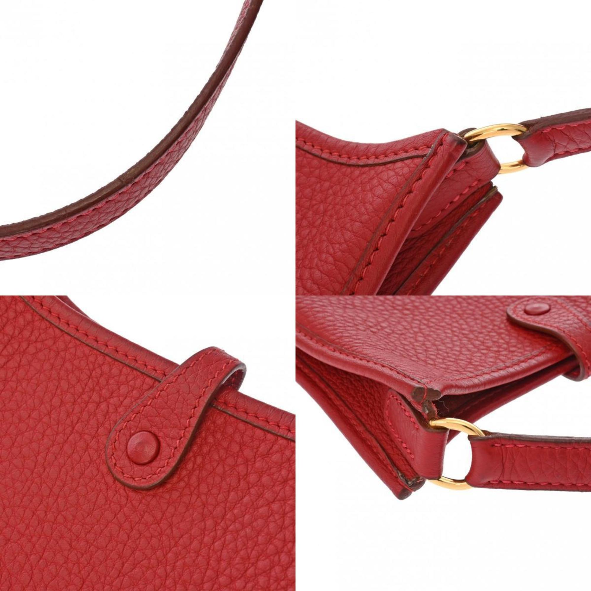 HERMES Evelyn TPM Rouge vif G stamp (around 2003) Women's Taurillon Clemence shoulder bag