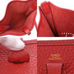 HERMES Evelyn TPM Rouge vif G stamp (around 2003) Women's Taurillon Clemence shoulder bag