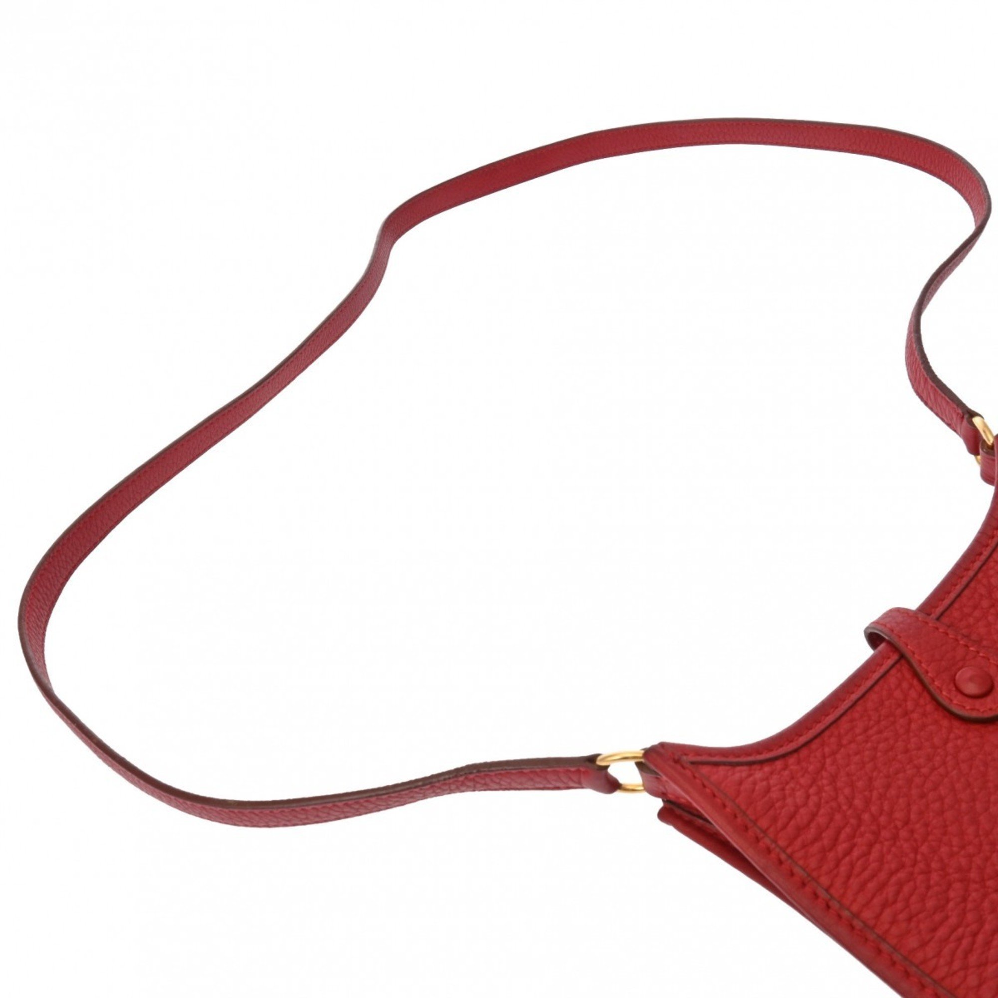 HERMES Evelyn TPM Rouge vif G stamp (around 2003) Women's Taurillon Clemence shoulder bag