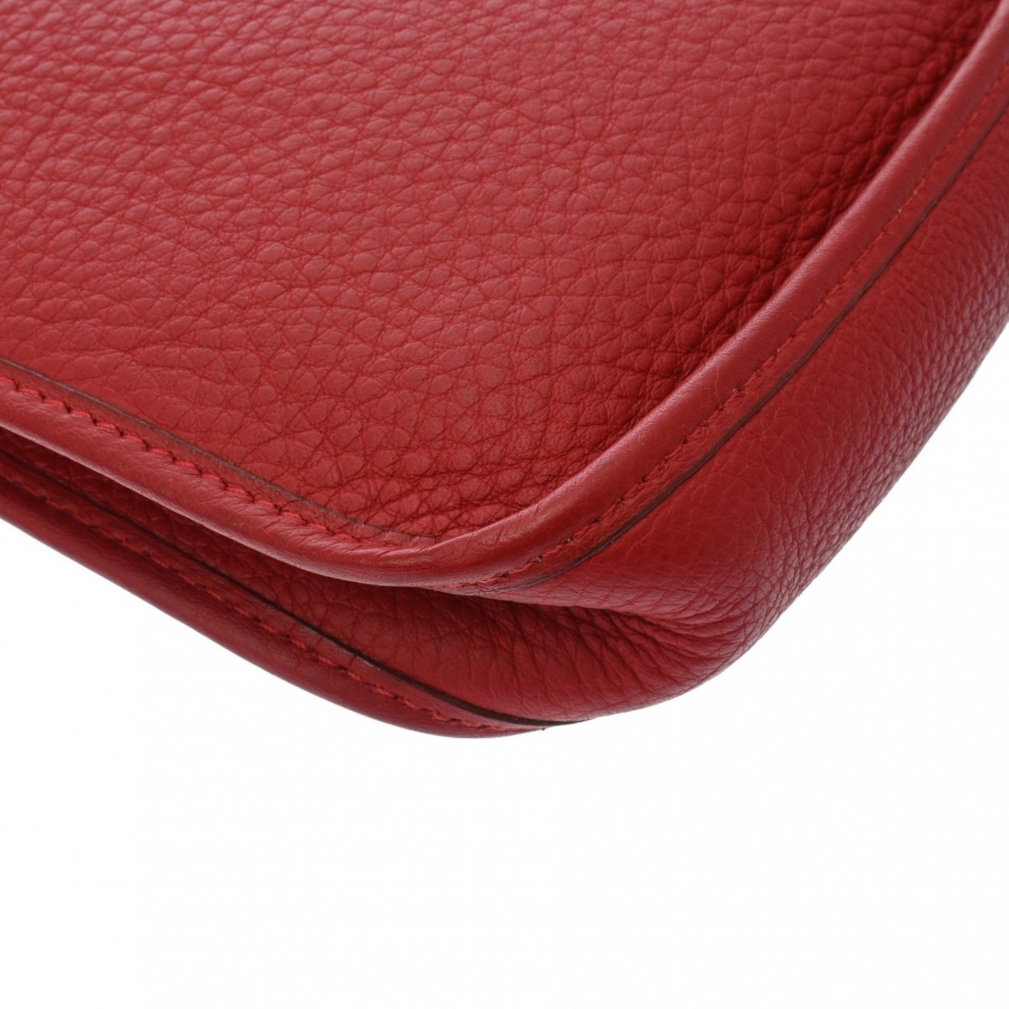 HERMES Evelyn TPM Rouge vif G stamp (around 2003) Women's Taurillon Clemence shoulder bag