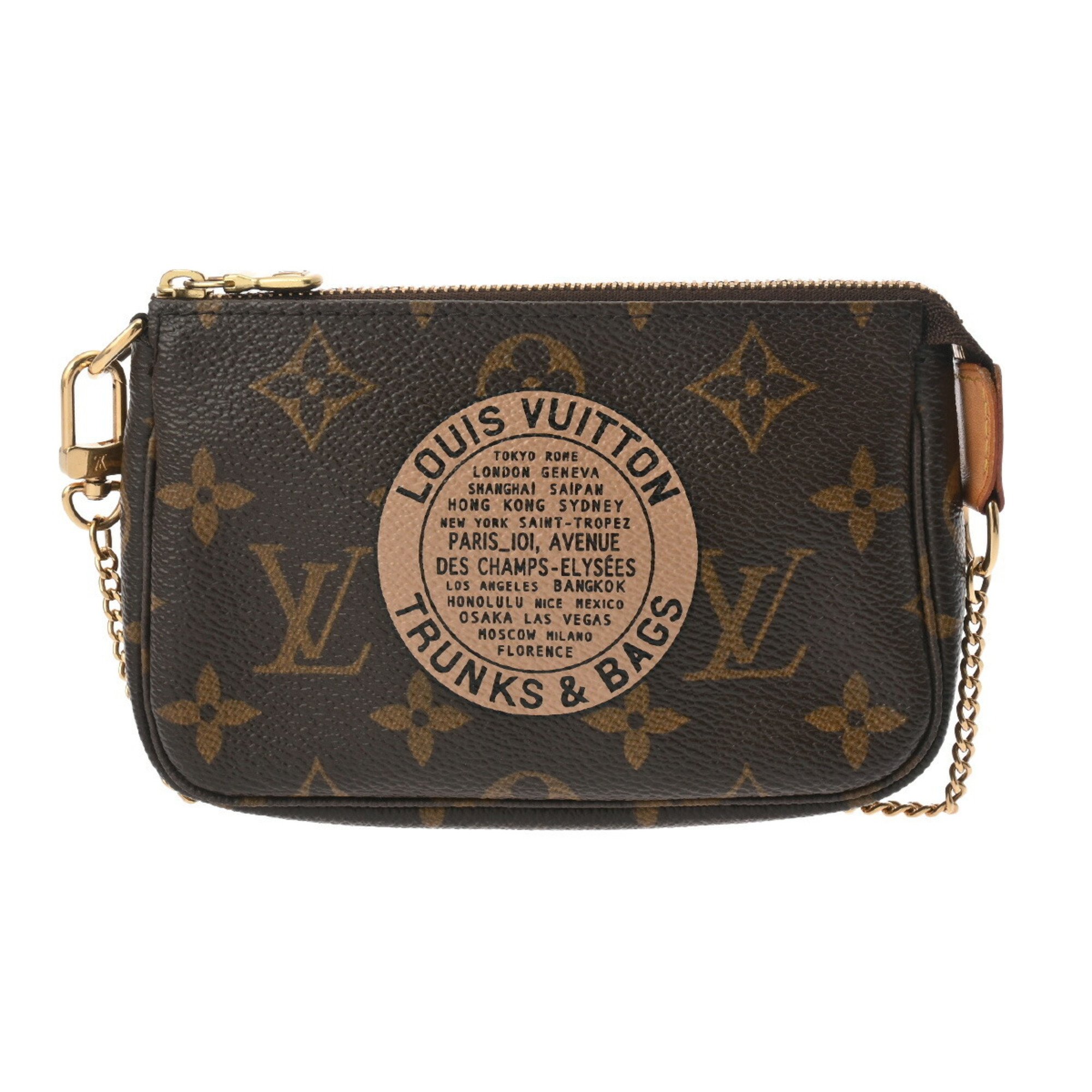 LOUIS VUITTON Louis Vuitton Monogram Pochette Accessoires T&B Brown M60153 Women's Canvas Pouch