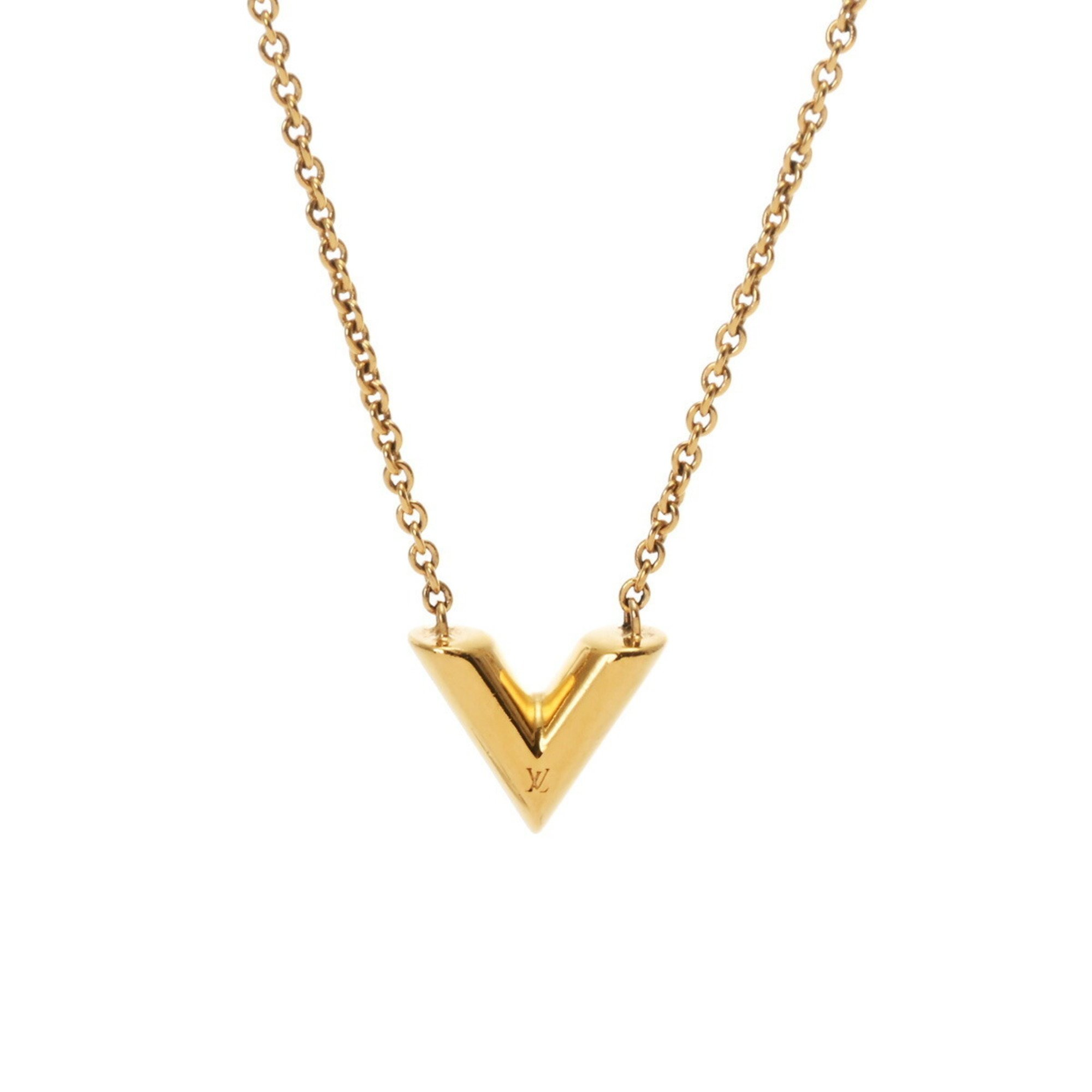 LOUIS VUITTON Essential V M61083 Women's GP Necklace