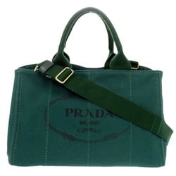 Prada CANAPA BN2642 Canvas Green Tote Bag 0171PRADA