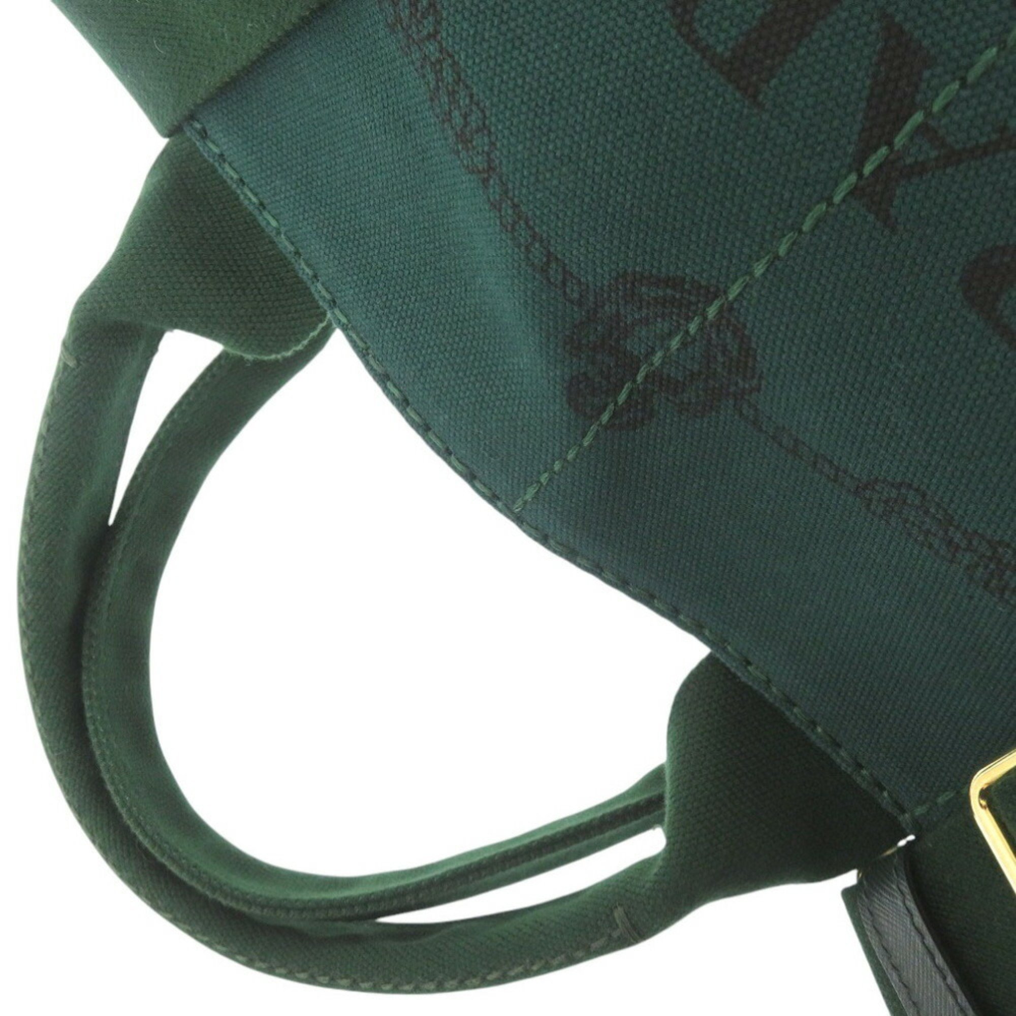 Prada CANAPA BN2642 Canvas Green Tote Bag 0171PRADA