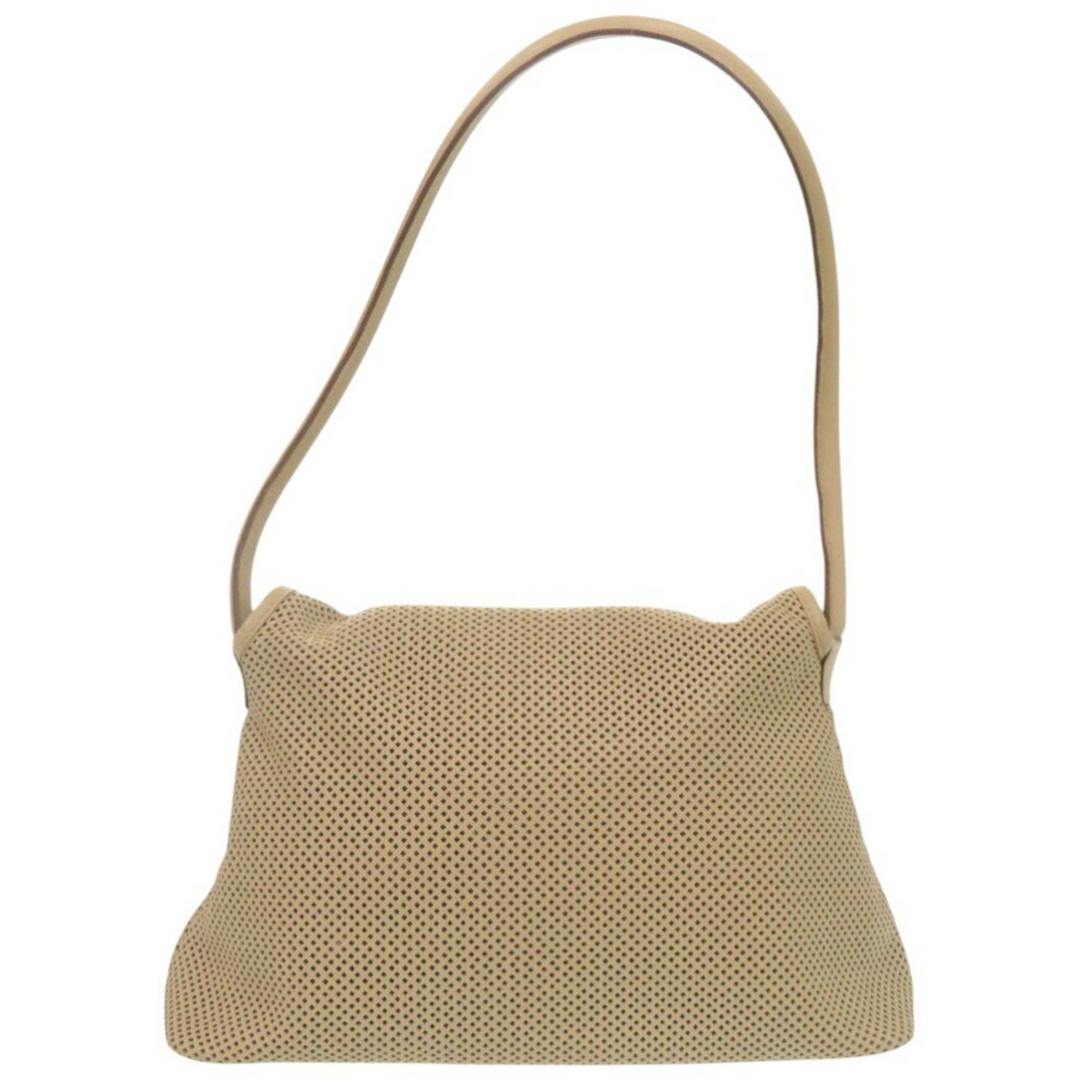 Gucci Perforated Flap Handbag Leather Beige 2205GUCCI