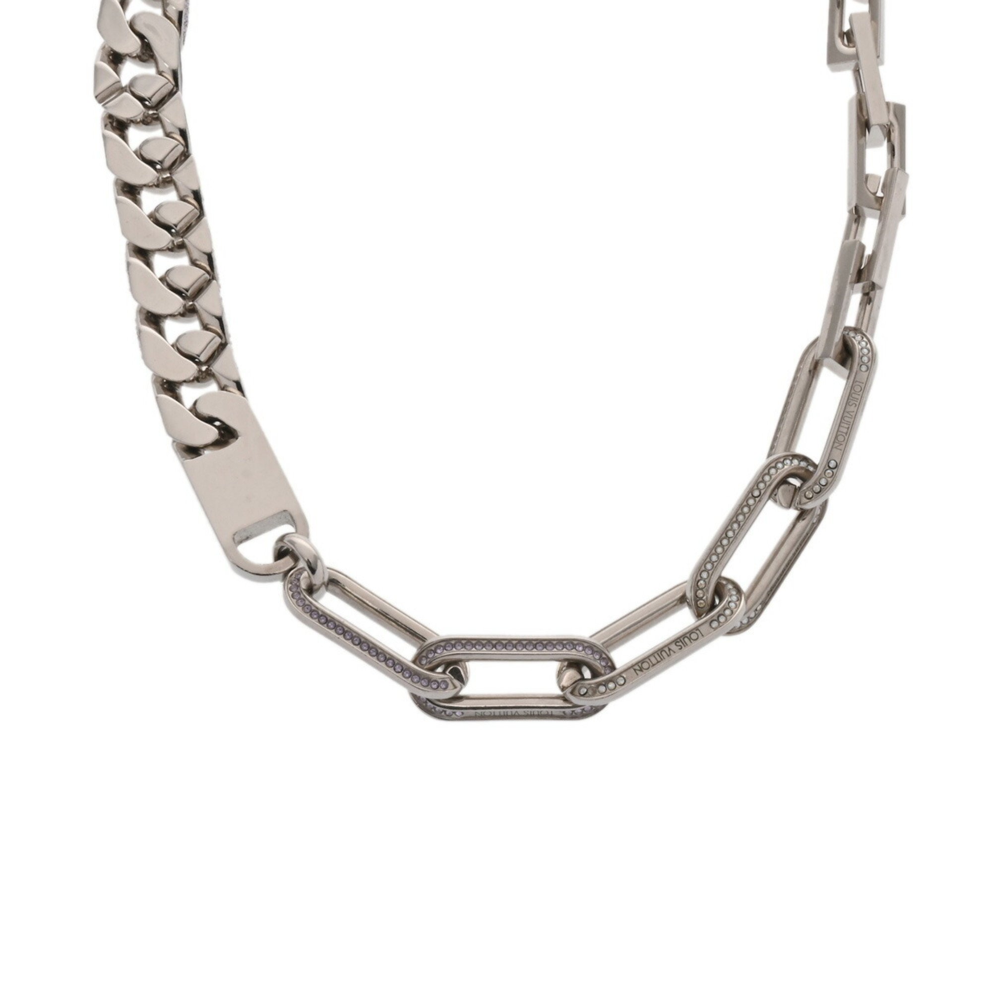 LOUIS VUITTON Louis Vuitton Collier Mix Chain Silver MP2461 Women's Metal Necklace